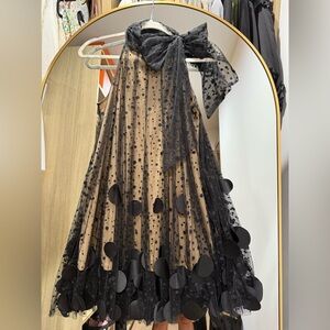 Elegant Black Polka Dot Mini Dress